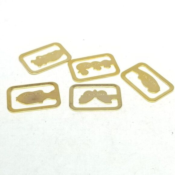 Vintage Animal Bookmarks, Gold Tone Made in Italy Set of 5, Book Lover Reader - Picture 3 of 7